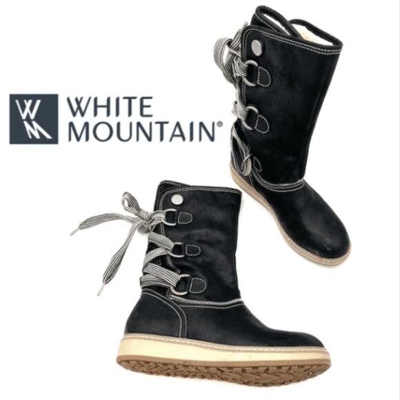 White Mountain  Tivia Boot  Women's Black Man Made Upper Synthetic sole SIZE 7 - Picture 1 of 12